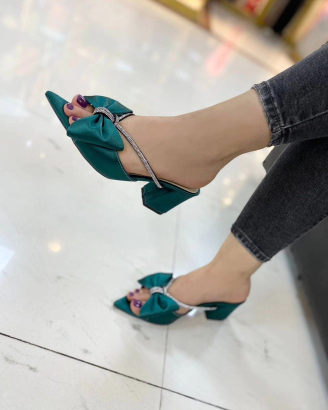 کفش مجلسی زنانه پاشنه دار مدل پاپیونی _کد 36