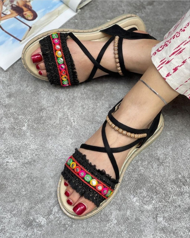 صندل زنانه تابستانی مدل ضبدری سنتی _ کد 212